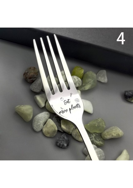 N4 Stili Eşe, Koca ve Aile Için Meyve Harfli Çatal - Seni Çatal Gibi Seviyorum Çelik Mutfak Aracı Hediye (Yurt Dışından)