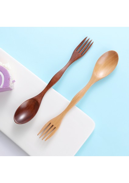 No.1 Tarzı Doğal Ahşap Kesme Takımı Çatal Kaşık Çift Başlı Çorba Kaşığı Yemek Masası Takımı Dıy Ev Mutfak Aksesuarları Sofra Takımı (Yurt Dışından) fırsatları