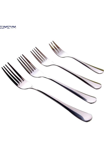 No.4 Tarzı Parti Veya Restoran Için 1 Adet Paslanmaz Çelik Meyve Çatal Seti Metal Üç Dişli Yemek Pasta Tatlı Çatal Seti (Yurt Dışından)