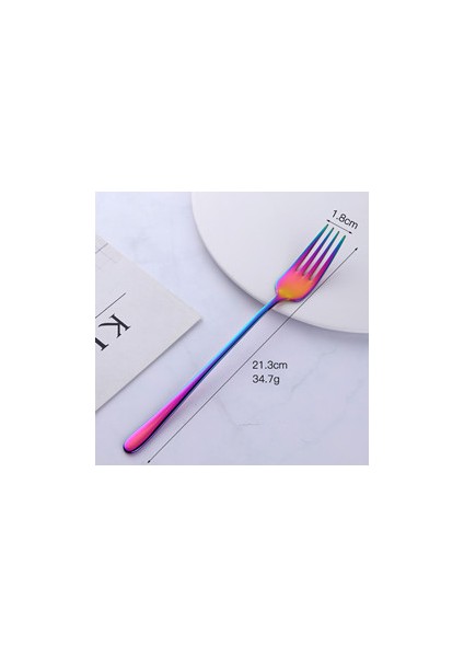 Gökkuşağı-1 Adet Tarzı Paslanmaz Çelik Akşam Çatalı Kore Tatlı Çatalı Gümüş Biftek Mutfak Gereçleri Gül Altın Tatlı Çatalı Parti Araçları (Yurt Dışından)