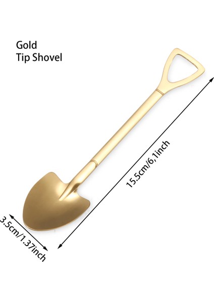 Altın Uç Type4 Stili Sıcak Kürek Şekilli Dondurma Kaşığı ve Çatal Çok Renkli Kaşık Çatal Uzun Sap Kahve Dondurma Aracı Mutfak Aksesuarları (Yurt Dışından)