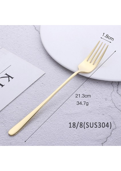 Soluk Stil Kore Renkli Tatlı Çatal Uzun Sap Altın Mavi Siyah Çatal Seti Oteli Parti Için Paslanmaz Çelik Yemek Çatalı (Yurt Dışından)