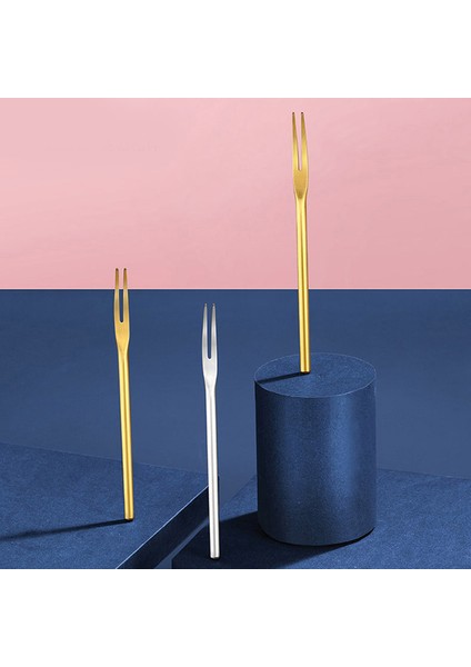 Altın Tarzı 304 Paslanmaz Çelik Batı Masa Takımı Meyve Çatalı Işaret Küçük Çatal Pasta Tatlı Meyve Çatalı Mutfak Aksesuarı (Yurt Dışından) fiyatları