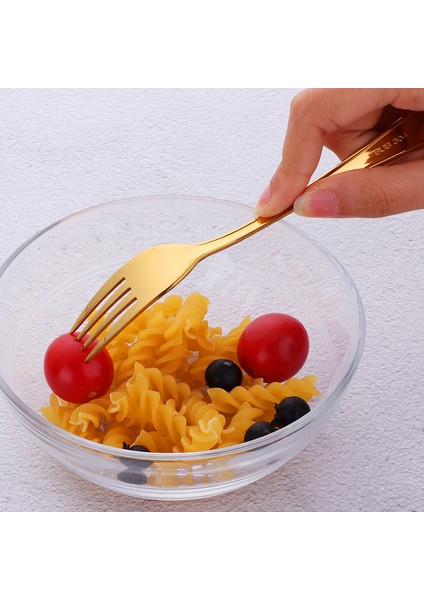 Resim Stili Olarak Altın 1 Adet Çocuklar Için Çatal Gıda Sınıfı Paslanmaz Çelik Çatallar Altın Meyve Salatası Küçük Yuvarlak Saplı Sofra Takımı Kullanışlı Çocuk Yemek Araçları (Yurt Dışından) indirimleri