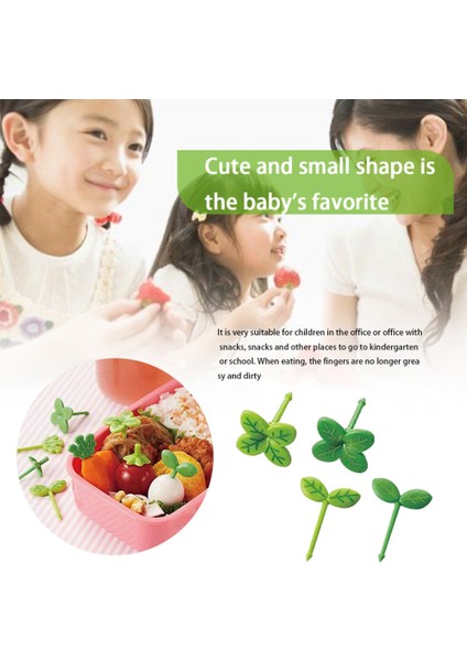 10 Adet-Rastgele Renk Stili Elastik Meyve Çatalı Kürdan Yaprak Süsleme Öğle Kutusu Bento Aksesuarları Küçük Salata Minik Çatal Mini Pasta Seçimleri Çocuklar Için (Yurt Dışından)