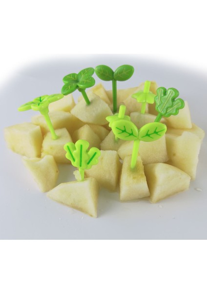 10 Adet-Rastgele Renk Stili Elastik Meyve Çatalı Kürdan Yaprak Süsleme Öğle Kutusu Bento Aksesuarları Küçük Salata Minik Çatal Mini Pasta Seçimleri Çocuklar Için (Yurt Dışından)