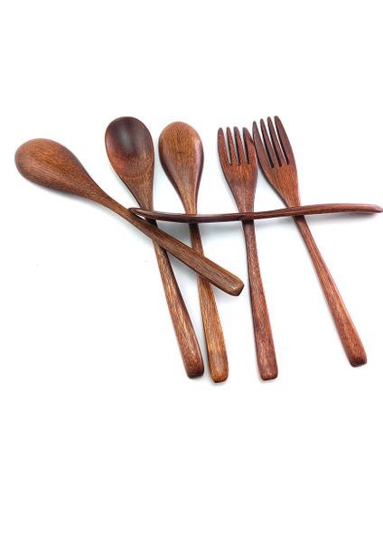 1 Adet Kaşık Tarzı Doğal Ahşap Kaşık ve Çatal Seti Mutfak Yemekleri Salata Meyve Sofra Takımı El Yapımı Çatal Kaşık Seti Kamp Açık Hava Için (Yurt Dışından) fırsatları