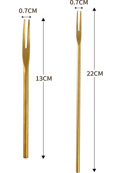 Altın 22X0.7CM Stili Japon Tarzı Paslanmaz Çelik Zımparalanmış Katı Meyve Çatalı Şeker Tatlı Yiyecek Meyve Kürdanı Mutfak Gereçleri Sofra Takımı Mutfak Aracı (Yurt Dışından) indirimleri
