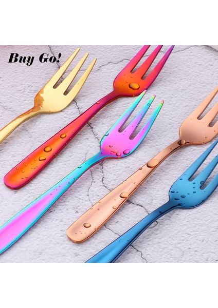 Siyah-2 Adet Tarzı 2 Adet Meyve Çatalı Paslanmaz Çelik Pasta Çatalları Için Kırmızı Küçük Çay Çatalı Gökkuşağı Tatlı Çatalı Atıştırmalık Yemek Takımı (Yurt Dışından) fiyatları