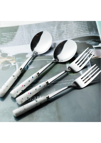Sarı Yeşil Çatal Stili Seramik Saplı Kaşık ve Çatal Seti Meyve Tatlı Paslanmaz Çelik Takipçi Çorba Atıştırmalık Pasta Çay Kahve Sofra Takımı Yemek (Yurt Dışından) fiyatları