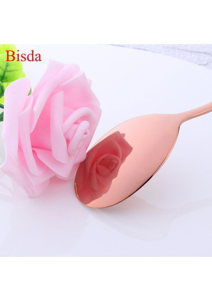 Gül Altın 1 Takım Tarzı Akşam Yemeği Çatalı Paslanmaz Çelik Çatal ve Kaşık Seti Altın Sofra Takımı Mutfak Aracı Renkli Kaşık Güvenli Yetişkin Yemek Takımı (Yurt Dışından) modelleri