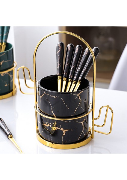 Pembe Tarzı Altın Sofrada Damgalı Seramik Çatal Bıçak Takımı Saklama Kabı Paslanmaz Çelik Kaşık ve Çatal Seti Ayna Kahve Çatalı Yemek Takımı (Yurt Dışından) modelleri