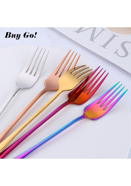 Gümüş-4pcs Tarzı Çelik Kore Gökkuşağı Pasta Çatalı Meyve Çatalı Yemek Salata Çatalı Masaüstü Altın Tatlı Çatal Otel Parti Mutfak Aracı (Yurt Dışından) fiyatları