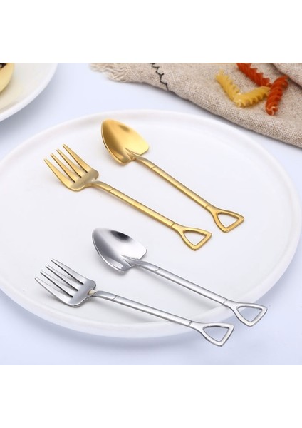 Çatal-Rosegold Tarzı Yaratıcı Tatlı Kaşığı Paslanmaz Çelik Kahve Karıştırma Kaşığı Kürek Çatal Meyve Çatalı Gül Altın Paslanmaz Çelik Meyve Çatalı (Yurt Dışından) fırsatları