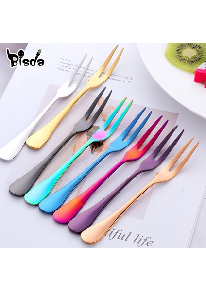 Gökkuşağı No.0 8pcs Tarzı 8 Parça Lüks Altın Kek Çatalları Paslanmaz Çelik Salata Çatalları Renkli Meyve Çatalı Karides Çatalı Partide Aperatif Için Kullanılmaktadır (Yurt Dışından)
