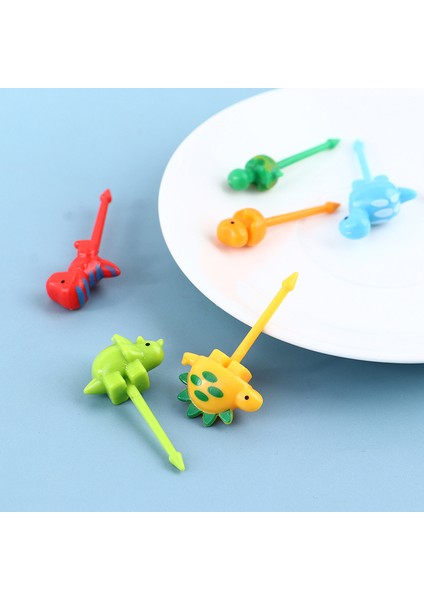 Sarı Stil Sevimli Mini Hayvan Karikatür Çocuk Atıştırmalık Kek Tatlı Meyve Çatal Dinozor Mini Hayvan Karikatür Gıda Çubukları (Yurt Dışından) fırsatları