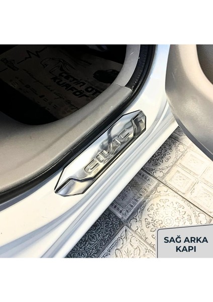 Honda Civic Fd6 ve Fb7 Kasa Civic Yazılı Kapı Eşiği Krom Seti (2006-2012 2012-2016 Model Arası) fiyatları