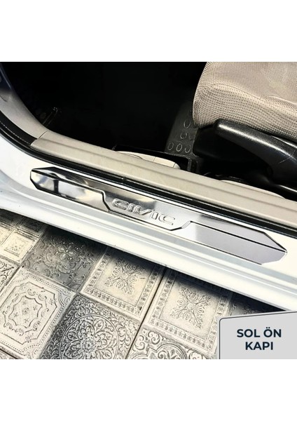 Honda Civic Fd6 ve Fb7 Kasa Civic Yazılı Kapı Eşiği Krom Seti (2006-2012 2012-2016 Model Arası) modelleri