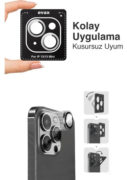 Apple iPhone 13 / 13 Mini Uyumlu Kolay Kurulum Aparatlı Safir Kamera Lens Koruyucu 2'li Set fiyatları