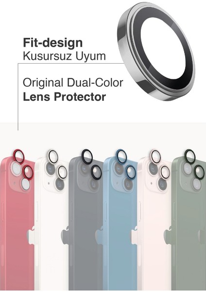 Apple iPhone 13 / 13 Mini Uyumlu Kolay Kurulum Aparatlı Safir Kamera Lens Koruyucu 2'li Set modelleri