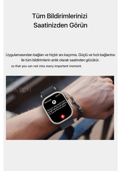 Siyah Hx Ultra 2 Suit Max Akıllı Saat | Bluetooth Kulaklık ve 7 Kordon Hediyeli Avantajlı Smartwatc