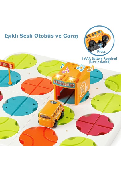 Learning Fun 34 Parça Stem Eğitici Beceri Geliştirici Mantıksal Kendin Yap Yol Inşa Oyunu Puzzle Oyuncak