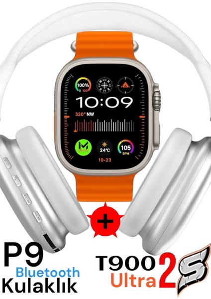 Tekno Trust Çok Renkli Akıllı Saat Watch 8 Ultra T900-2S Ios/android Destekli 2.3inch Arama Özeliği+ P9 Bluetoo