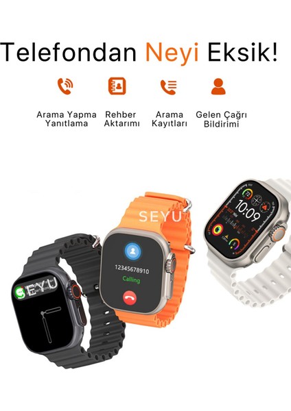 Tekno Trust 49 mm Watch Ultra 2 Max Amoled Gs Ultra 2 Akıllı Saat Tüm Telefonlara Iphone ve Android Uyumlu Smar