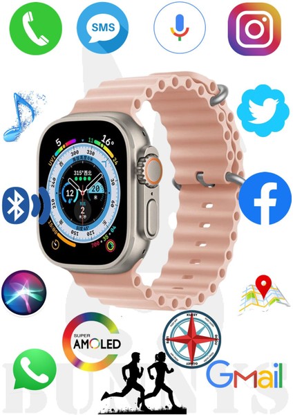 Tekno Trust 300-400 Mah Reeder P13 Blue Max Pro Lite 2022 Uyumlu Akıllı Saat Watch 8 Ultra 49MM Hk8 Promax Amol
