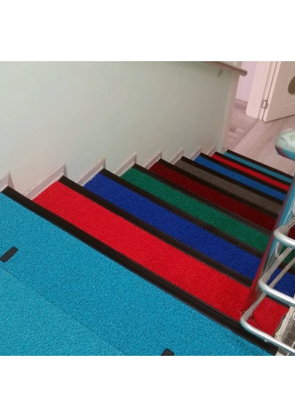 Kıvırcık Paspas Dış Mekan Paspası Kaymaz Karmaşık Yolluk 1x3 Metre 14mm Turkuaz