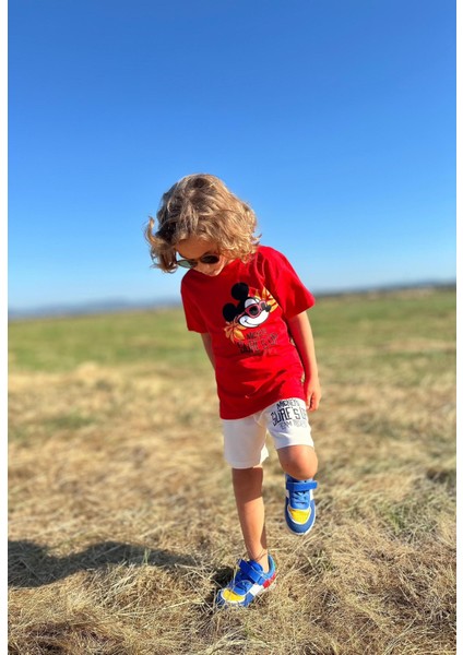 Yigit Butik Mickey Baskılı Şortlu Erkek Çocuk Takım