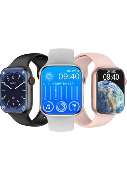 Tekno Trust Gümüş Apple Watch 8 Uyumlu Watch 8 Pro Akılı Saat 41 mm Ios-Android Uyumlu Akıllı Saat Çok Renkli Y