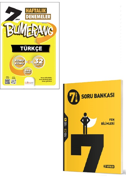 7. Sınıf Bumerang 32 Hafta Deneme Türkçe - Hız Yayınları 7. Sınıf Fen Bilimleri Soru Bankası