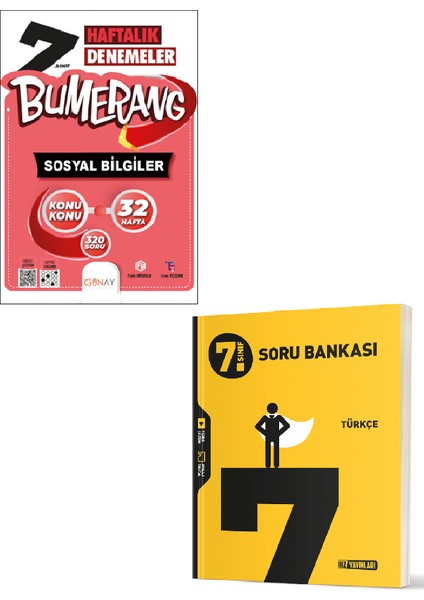 7. Sınıf Bumerang 32 Hafta Deneme Sosyal Bilgiler - Hız Yayınları 7. Sınıf Türkçe Soru Bankası