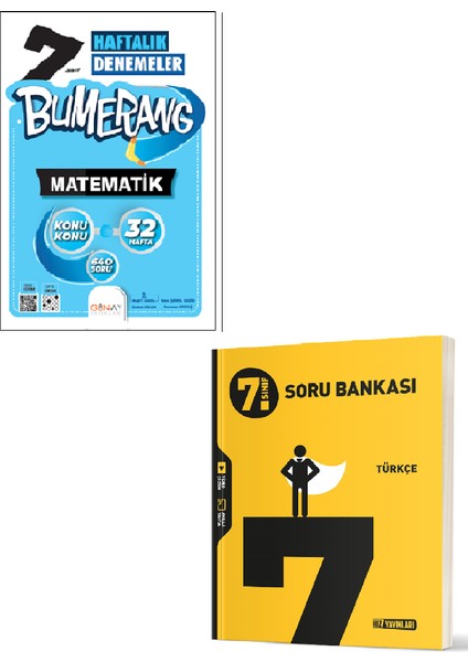 7. Sınıf Bumerang 32 Hafta Deneme Matematik - Hız Yayınları 7. Sınıf Türkçe Soru Bankası