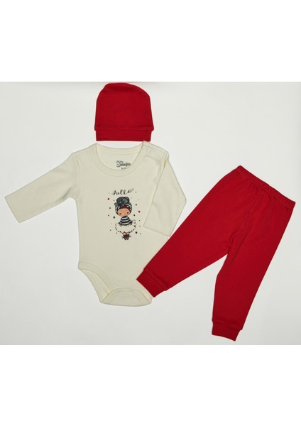 SBK-099 Serbend Kız Bebek Zıbın 3'lü Set
