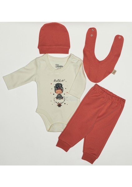 SBK-099 Serbend Kız Bebek Zıbın 3'lü Set