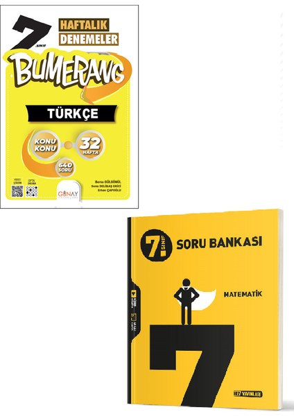 7. Sınıf Bumerang 32 Hafta Deneme Türkçe - Hız Yayınları 7. Sınıf Matematik Soru Bankası