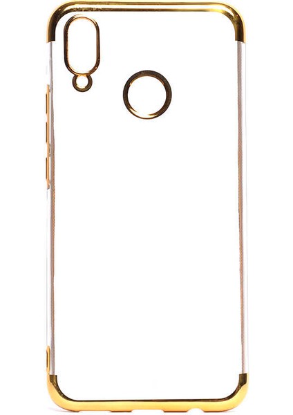 Huawei P Smart Plus Kılıf Uyumlu Kılıf Darbe Korumalı Arka Kısım Şeffaf ve Kenar Kısımların Renkli