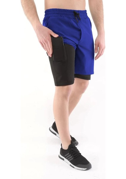 Ghassy Co Erkek Running Hızlı Kuruma Micropolyester Arka Fermuar Cepli ve Havlu Halkalı Antrenman Futbol Fitness Kısa Taytlı Şort fiyatları