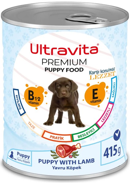 Premium Yüksek Proteinli Yavru Köpek & Gurme Köpek Karışık Konserve Yaş Köpek Maması 415 gr 24 Adet fiyatları