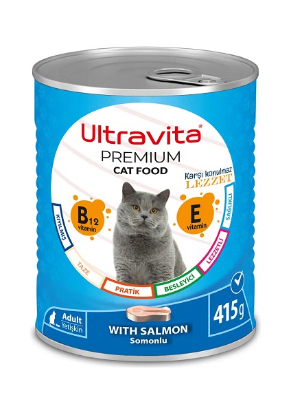 Premium Yüksek Proteinli Gurme Balık Karışık Konserve Yaş Kedi Maması 415 gr 24 Adet modelleri