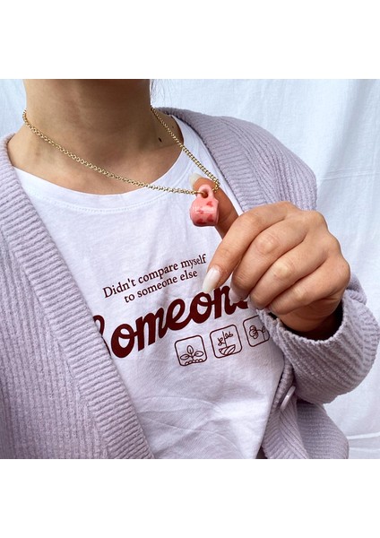 El Yapımı Seramik Kolye "pembe-Kırmızı Kalpli Minik Seramik Kupa Kolye" fırsatları