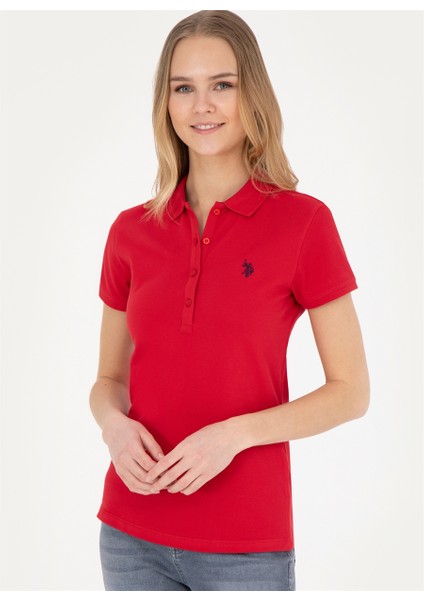 Polo Yaka Lacivert - Kırmızı Kadın T-Shirt GTP-IY24 fiyatları