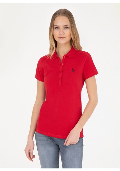 Polo Yaka Lacivert - Kırmızı Kadın T-Shirt GTP-IY24 modelleri