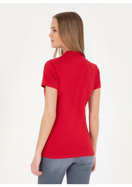 Polo Yaka Lacivert - Kırmızı Kadın T-Shirt GTP-IY24 indirimleri