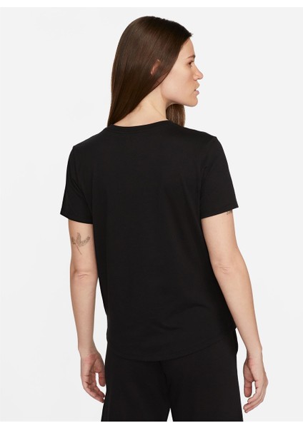 Siyah - Gri - Gümüş Kadın Yuvarlak Yaka T-Shirt DX7906-010 W Nsw Tee Ess Icn Ftra Beden: S fırsatları