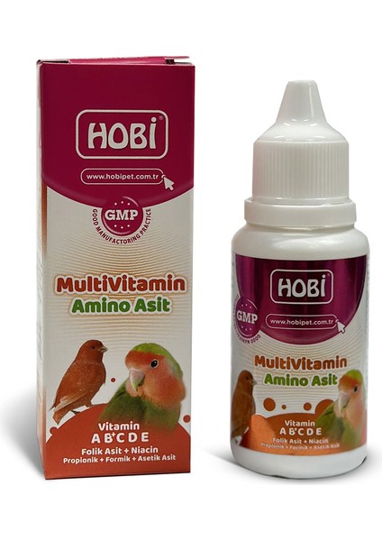 Kuşlar Için Multivitamin ve Aminoasit Takviyesi 30 ml