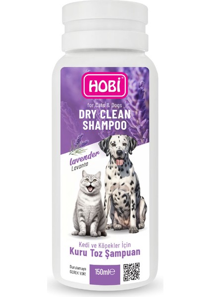 Lavanta Kokulu Kedi ve Köpekler Için Kuru Toz Şampuan 150ML