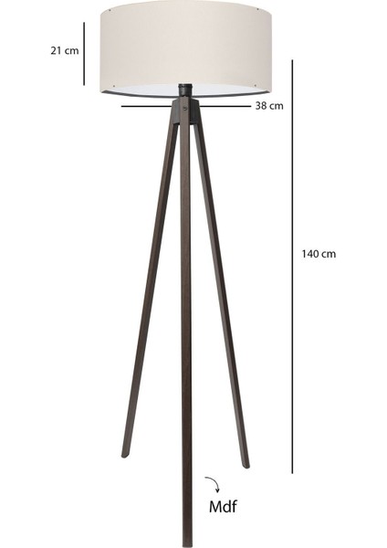 Koyu Venge Ayaklı Tripod Lambader